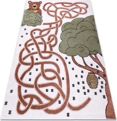 Produktbild von Teppich FUN Honey für Kinder, Bär, Bienen creme Mehrfarben 120x170 cm
