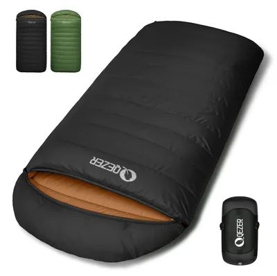 Immagine prodotto di Sacco a pelo in piumino XXL - Ultraleggero - 230 x 100 cm - 800 g di piumino - Per 3 o 4 stagioni - Per campeggio, trekking e backpacking