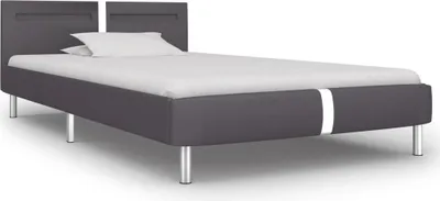 Obrázok produktu pre vidaXL Posteľný rošt s LED diódou Sivá Imitácia kože 90x200 cm