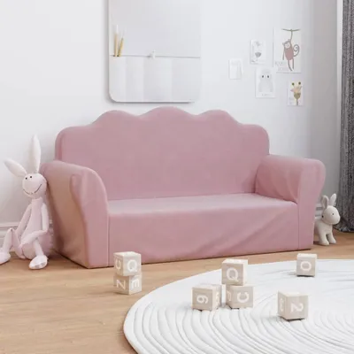 Produktbild von Cloris DesignMöbel Kindersofa 2-Sitzer Rosa Weich Plüsch , Kinderschränke 2024 Neu