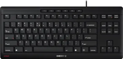 Produktbild von CHERRY STREAM KEYBOARD TKL - Tastatur - USB - US mit Euro-Symbol - Tastenschalter: CHERRY SX - Schwarz