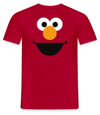 Produktbild von Spreadshirt Sesamstraße Elmo Gesicht Kostüm Karneval Männer T-Shirt, 3XL, Rot