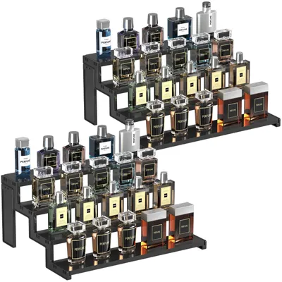 Acryl-Display-Ständer, 2er Pack, 4 Ebenen, 35,6 cm, Schwarz