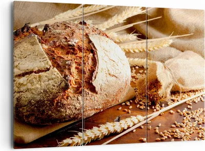 Produktbild von Bild auf Leinwand - Leinwandbild - Brot Bäckerei Lebensmittel Roggen - 165x110cm - Wand Bild - Wanddeko - Leinwanddruck - Bilder - Kunstdruck - Leinwand bilder - Wandkunst - CE165x110-2246
