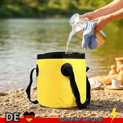 Produktbild von 12L Falteimer Tragbare Outdoor Reise Faltbare Wasser Eimer Schüssel