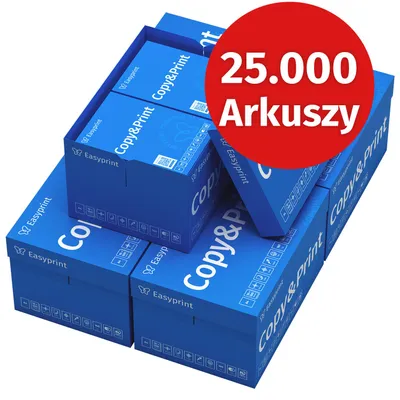 Zdjęcie produktu dla Easyprint Papier do drukarek Papier do kopiowania 25000 arkuszy 50 x 500 A4 Biały papier Premium z certyfikatem CIE 160 PEFC