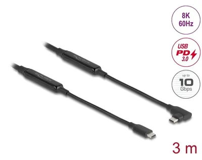 Produktbild von DeLOCK 81195, 3 m, USB C, USB C, USB 3.2 Gen 2 (3.1 Gen 2), 10 Gbit/s, Schwarz