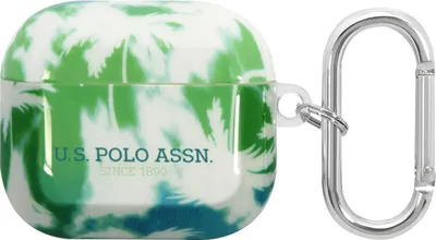 Imagen del producto de Funda para AirPods 3 de U.S. Polo, color verde, de silicona antideslizante y resistente a golpes