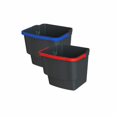 Produktbild von Arcora Ecoblack Kunststoffeimer Schwarz 20 Liter Griff In Blau | Karton (1 Stück)