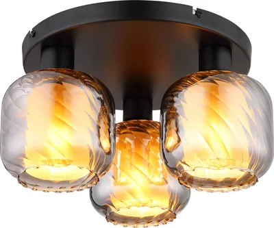 Produktbild von Globo Xia E27 Deckenleuchte 3-fach 25W Schwarz Matt, Metall Ø14cm 15754-3D