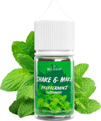 Produktbild von Belissia Shake and Make Pfefferminz Refill - 30 ml hochdosiertes Lebensmittelaroma - zum Nachfüllen - Für Backen, Speisen, Getränke, Shakes, DIY uvm