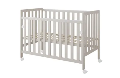 Produktbild von ZEE BAMBI Kaschmir Beistellbett Baby mit Rollen 120x60 cm Tragbar Babybett Verstellbarer Stubenwagen Kinder Bett 3-fach Höhenverstellbar