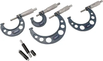 Productafbeelding van 4-delige set buitenmicrofoons 0-100 mm Aflezing: 0.01 mm