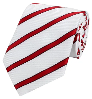 Produktbild von Fabio Farini - 1 Stück gestreifte Herren Krawatte - Tie mit Streifen in 6cm oder 8cm Breite Breit (8cm), Weiß/Weinrot/Signalrot