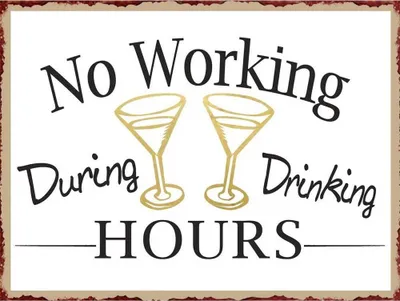 Produktbild von Blechschild Shabby - No working - During Drinking Hours - Wandschild