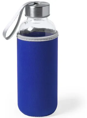 Produktbild von Wasserflasche/Getrankeflasche Bidon - mit Hulle - blau - Glas - 420 ml