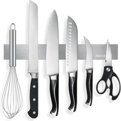 Image de Barre magnétique Couteau Acier Inoxydable Autocollant 30cm - Magnétique extra fort - Gain de place - SMART&COOL