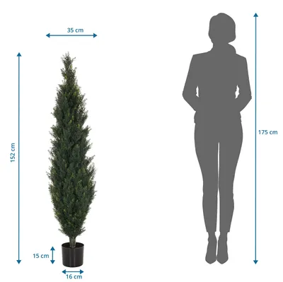 Obrázok produktu pre hjh OFFICE Umelá rastlina CEDRUS Umelá cédrová rastlina Výška 152,0 cm Dekorácie