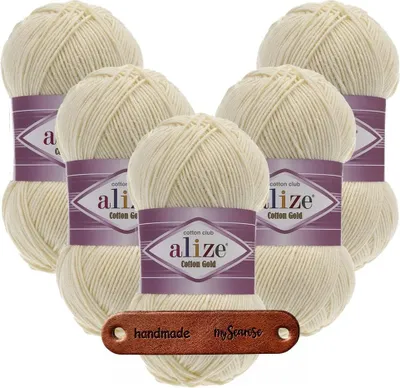 Produktbild von 5 x ALIZE Baumwolle Gold 1 Cream mit Label