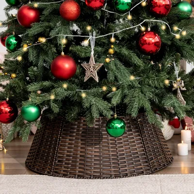 Rieten Kerstboomrok, 71 cm, Braun, Weihnachtsdeko