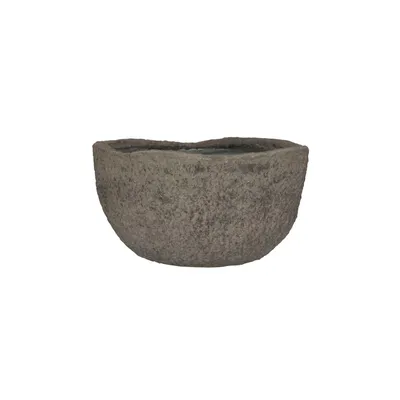 Productafbeelding van Bloempot, ovaal, grijs. Diameter: 46 cm, hoogte: 24 cm, opening: 39 cm