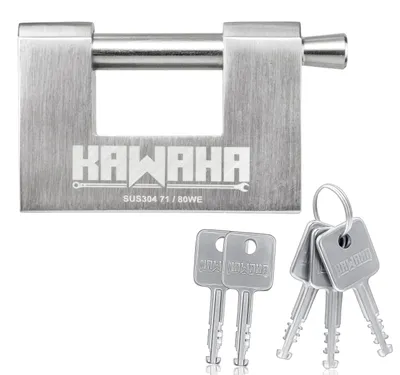 Obrázek produktu pro Elzusha – Nerezový Zámek ve tvaru "D" s klíči, 80 mm