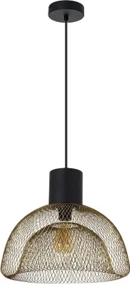 Produktbild von ARTE LAMP Hängelampe – Deckenleuchte für Schlafzimmer mit schwarzer Metall-Lampenfassung und Kupferfarbenem Lampenschirm – Hängeleuchte LED mit Kabel.Color:Kupfer, Schwarz