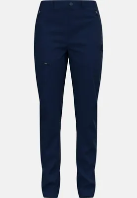 Dunkelblaue Odlo Ascent Light Wanderhose mit Reißverschlusstaschen vorne und schmalem Bein