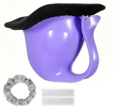 Imagen del producto de Orinal portátil para bebés, diseño de pez en color lila, compacto, ideal para el entrenamiento para ir al baño