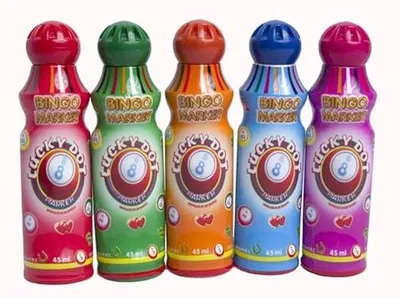 Produktbild von Bingo-Stiften in verschiedenen Farben - Set aus 5 Stücken für Bingo-Spiele