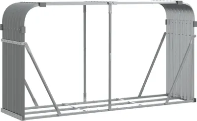 Zdjęcie produktu dla vidaXL Wiata na drewno opałowe jasnoszara 180x45x100 cm Stal ocynkowana