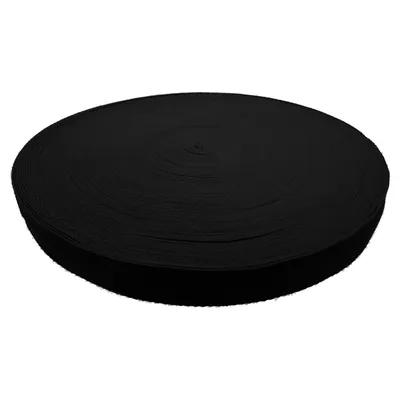 Produktbild von 1 Meter PolyBaumwolle Gurtband 25mm breit verschiedene Stärken und Farben, Farbe:schwarz, Stärke:2 mm