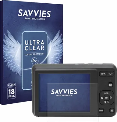 Produktbild von 18x Für Kodak Pixpro FZ55 Schutzfolie Savvies Displayschutz Display Schutz Folie Klar Transparent