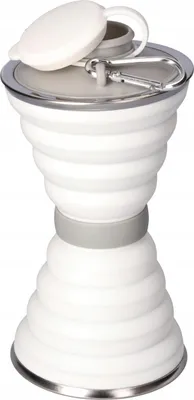 Image de Gobelet à eau pliable en silicone, 500 ml, BLANC (9,6 x 18,5 cm)