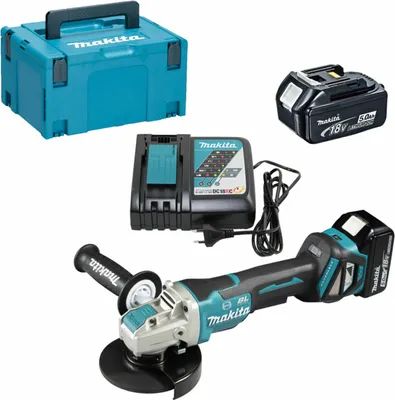 Immagine prodotto di Makita DGA519RTJ - Meuleuse d'angle - sans fil - 125 mm - 2 batteries - 18 V