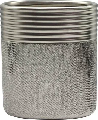 Image de Gilde Vase breit "Trace" silber matt/glänzend L= 7,5 cm B= 14,0 cm H= 15,0 cm 47064