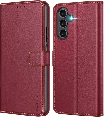 Produktbild von Samsung Galaxy A25 5G Handyhülle Leder Klapphülle Weinrot