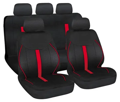 Imagen del producto de LAMPA Speed: Juego de fundas para asientos, universales, para el asiento delantero y trasero, de poliéster, en color  y rojo
