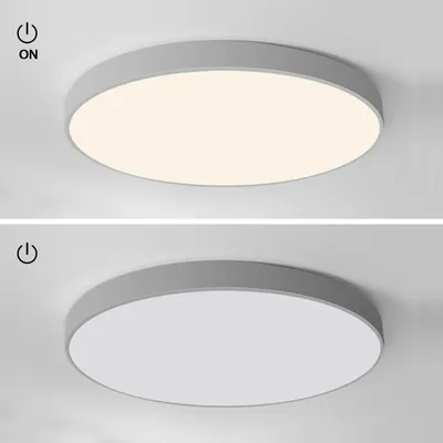 Produktbild von LED Deckenleuchte JDONG 36W Warmliches 3000K Rund Deckenlampe Grau passend für Wohnzimmer, Schlafzimmer, Keller, Büro, Flur 40cm