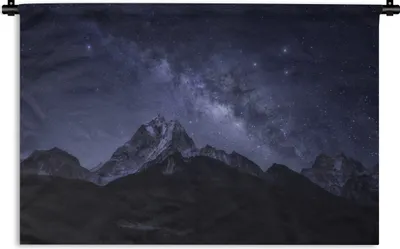 Produktbild von MuchoWow® Wandteppich Wandbehang Berg - Milchstraße - Sternenhimmel 120x80 cm Tapisserie Dekoration Wandtuch - Wanddekorationen - Wandtücher