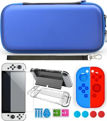 Produktbild von INF Nintendo Switch OLED Etui mit Zubehör 9-teilig Blau