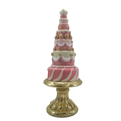 Produktbild von Clayre & Eef Dekorationsfigur Kuchen Ø 8x 21 cm Rosa Polyresin