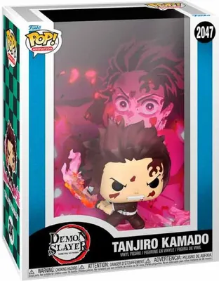 A Funko Pop! vinyl figure of Tanjiro Kamado from Demon Slayer, displayed in its original packaging.