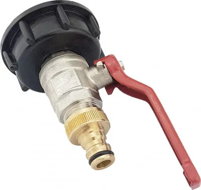 Produktbild von Adapter IBC S60 mit Messing Kugelhahn auf Messing Stecker