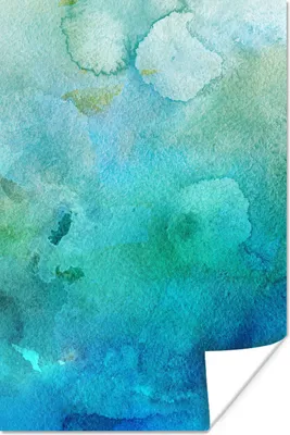 Produktbild von MuchoWow® Poster Aquarell - Blau - Dunkelblau 120x180 cm - Kunstposter