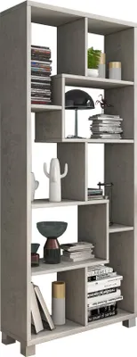 Produktbild von Veniano - Bücherregal, 68x25x161 cm Grau, 8 Regale