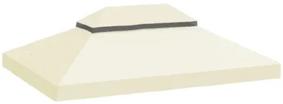 Produktbild von Ersatzdach für Gartenpavillon - Pavillondach 3 x 4 m - Wasserdicht 370 g/m² - Doppeltes Dach - UV-Schutz UPF 30+ - Weiß