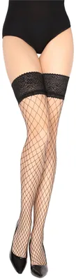 Produktbild von Merry Style Damen Halterlose Netzstrümpfe MSSS003 (Schwarz-2, M/L)