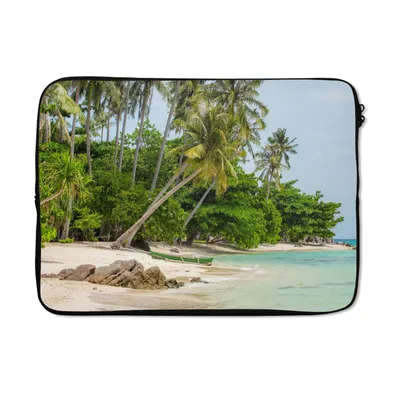 Produktbild von MuchoWow® Laptop Hülle 14 ZollPalmen - Strand - Sommer - Tropisch Laptoptasche - Laptoptasche - Stoßsicher - Schutzhaube