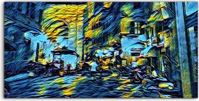 Produktbild von Coloray Acrylbild 140x70  Wandbild Acrylbilder Nacht Straße Alte Architektur